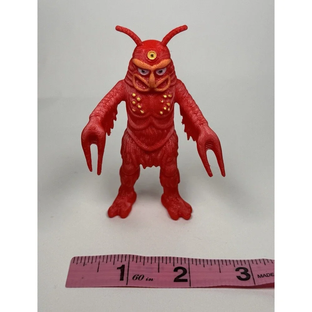 Angry Red Planet HAND PAINTED Three Eyed Martian Monster Toy Figure